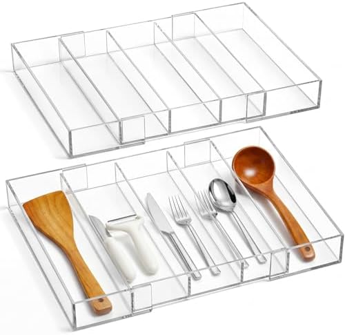 Teenyyou 2 Pcs Expandable Drawer Organizer, 12 x 16 Inches, 3-5 Slots by Teenyyou