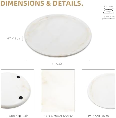 MARMOR Natural Calacatta Marble Tray, Luxury Vanity Tray for Bathroom Counter, Perfume Organizer, Jewelry Tray, Candle Holder Decor, Kitchen Countertop Organizer, Elegant Home Decorative Tray Gift - Image 5
