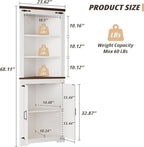 IRONCK Corner Cabinet, 68'' Tall Storage Cabinet with Doors and 5-Tier Shelves for Bathroom, Freestanding Bookcase Corner Display Cabinet Kitchen Hutch for Small Space, 2 Pack - Image 3