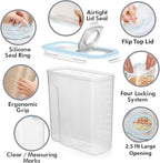Shazo 2 Pack (6.3L / 213OZ) EXTRA Large Airtight Food Storage Cereal Containers for Bulk Food Storage BPA-Free Plastic Container, Pantry Organization and Canister for Rice, Pasta, Sugar & Flour - Image 5