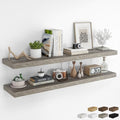 RICHFOCUS Long Floating Shelves for Wall 2Pack, Grey, 55" Lx8 D by RICHFOCUS