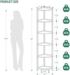 Hzuaneri Corner Shelf Stand 6-Tier Corner Bookshelf Storage Standing Shelf - Image 2