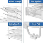 Simple Trending 7 Tier Desk File Organizer, Letter Tray Paper Organizer with Pen Holder and Metal Hanging Basket, White - Image 4