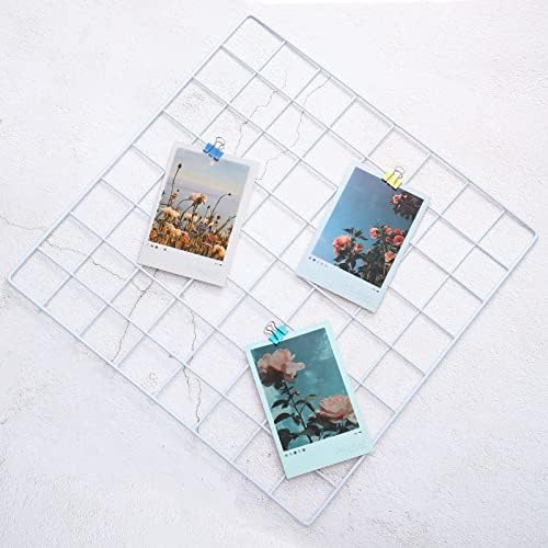 PATIKIL 16"x16" Wire Grid Panel, 2 Pack Wall Grid Decorative Panels Board Photo Pictures Display Decor Hanging Organizer for Home Office, White - Image 5