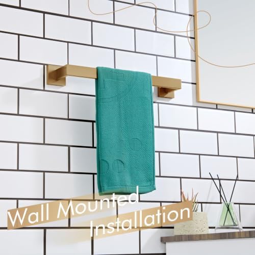 KOKOSIRI 16-Inch Towel Bar for Bathroom Wall Kitchen Towels Holder Wall Mount SUS304 Stainless Steel Towel Rack, Champagne Bronze B4003CPG-L16 - Image 6