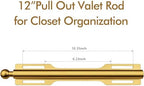 12" Valet Rod for Closet Pull Out (2 Pack, Brushed Gold) - Image 3