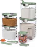 ProKeeper+ Airtight Food Storage Container Set – Clear Plastic Flour and Sugar Canister Set with Magnetic Accessories for Kitchen Organization (Pistachio, 9-Piece) by Unknown
