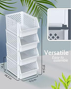 Skywin Stackable Storage Bins Open Front for Pantry Storage, 4 Pack - White - Image 3