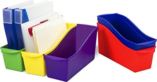 Storex Large Book Bin, Linking Storage Bin, Dry Erase Surface, 14.3 x 7 x 5.3 Inches, STEM Assortment, (70105A06C) (Pack of 30) - Image 2