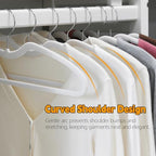 30 Pack Velvet Hangers, Short Neck Non Slip Slim Hangers with 360° Swivel Hook, Space Saving Clothes Hangers for Shirts, Dresses, Sweaters, White - Image 5