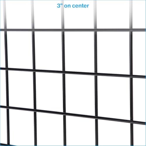 SSWBasics 2' x 4' Wire Grid Panel in Sleek Black - Sturdy Black Grid Wall Panels - Versatile Wire Gridwall Panel for Retail Display, Home Organization, and Wall Panel Decoration - Durable and Stable - Image 3