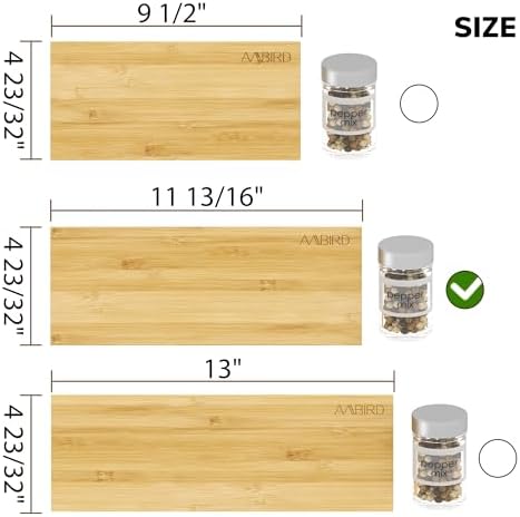 AMBIRD Bamboo Spice Drawer Organizer with Non-slip Mat,4 Tier - 2 Set Jar Spice Rack Tray From 12''to 24'',Hold up 48 Jars Seasoning Organizer for Kitchen,Cabinet,Drawers,Countertop - Image 7