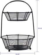 Gourmet Basics by Mikasa Tulsa Fruit Metal Storage Basket, 2-Tier - Image 3