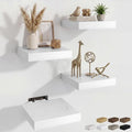 RICHFOCUS 8Inch Square Floating Shelves for Wall 4Pack|White by RICHFOCUS