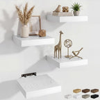 RICHFOCUS 8Inch Square Floating Shelves for Wall 4Pack|White by RICHFOCUS