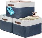 OrganiHaus 16x12.5in Storage Baskets, 3 Pack - Fabric Bins for Shelves by OrganiHaus