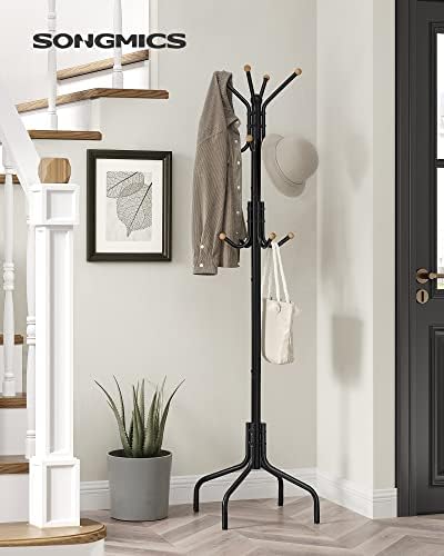 SONGMICS Coat Rack Freestanding, Metal Stand with 12 Hooks and 4 Legs - Image 2