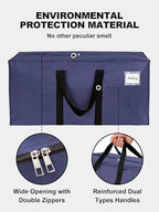 HOMESURE Supports 200lbs Heavy Duty Moving Bags - Strong Zipper & Wrap-Around Handles - Water-Resistant Storage Totes, Durable Alternative to Moving Boxes - 40 Pack - Blue - Image 7