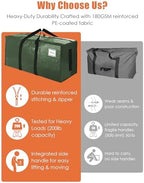 SWEET DOLPHIN 8 Pack 200LB Heavy-Duty Moving Bags with Wrap-Around Handles, Extra Large Storage Totes for Space Saving, Clothes Storage Bags, College Dorm Essentials, Green, 24 Gal - Image 7
