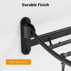 BESy Towel Racks with Foldable Towel Bar Hooks, Wall Mounted Matte Black - Image 3