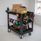 Klein Tools 54831MB MODbox Utility Cart, 2-Shelf Heavy Duty Rolling Tool Cart, 500-Pound Capacity, 6-Inch Wheels, for Jobsite, Warehouse - Image 6