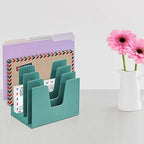 Acrimet 5 Section Incline File Sorter Organizer, Desktop Mail Holder, Green - Image 3