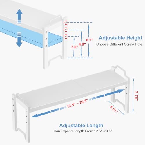 Narrow Expandable Cabinet Shelf Organizer, Kitchen Countertop Storage - Image 2