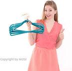 MIZGI Velvet Hangers 50 Pack Non Slip Heavy Duty Teal Rose Gold Hooks - Image 5