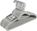 20 Pack of Grey Velvet Non-Slip Suit Hangers with 360°Swivel Hook - Heavy Duty, Space Saving, and Perfect for Adult Clothing. by JohneyRulu