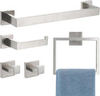 VELIMAX Brushed Nickel Towel Bar, SUS304 Stainless Steel Bathroom Hardware Set, Towel Racks for Bathroom Wall Mounted 16-Inches by VELIMAX