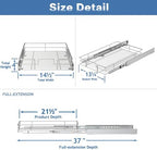 Pull Out Cabinet Organizer 14½" W x 21½" D, Heavy Duty Cabinet Pull Out Shelves, Slide Out Drawers Organization for Kitchen Cabinets Bathroom - Image 3
