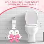 Geelin Pink Bow Bathroom Decor Pink Toilet Paper Holder 8 Rolls - Image 2