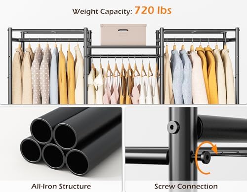 HOMIDEC Wardrobe Closet, 4 Hanging Spaces Portable Clothes Rack - Image 5