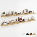 Dreamland 72Inch Floating Shelves for Wall, Rustic Wooden Storage Shelf for Living Room, Kitchen, Farmhouse, Wall Mounted Display Shelving with Invisible Heavy-Duty Metal Bracket, Set of 2 - Oak by Dreamland