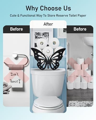 Butterfly Toilet Paper Holder Stand, Cute Decor Toilet Paper Storage - Image 4