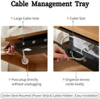 Ovanmexis Under Desk Cable Management Tray, 2-Pack, Black - Image 6