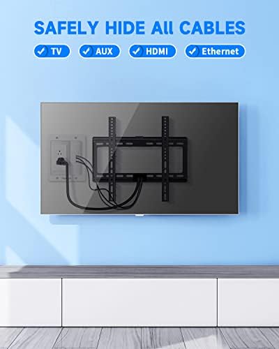 Recessed Outlet Box for Wall Mount TV, Behind TV Outlet Box with Dual Power Receptacle, in Wall Cable Management Kit, TV Cord Hider for Home Office, White - Image 2