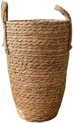 Large Seagrass Woven Basket for Plant Display Tall Pot Handle Multi-Purpose Desktop Planter for Home Decor by CAXUSD
