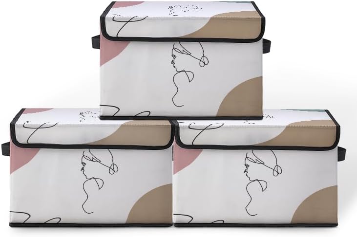 Stackable Clothes Storage Bins with Lids 3 Pack. by BestSellers