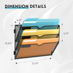SUPEASY 3 Tier Wall File Organizer, Hanging Wall Mounted Mail Organizer with Label Slots, Metal Mesh File Holder Magazine Rack for Office, Home, School or Classroom, Black, 2Pack - Image 4