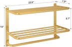 3-Tier Bathroom Towel Rack, SUS 304 Wall Mount, Brushed Gold - Image 6