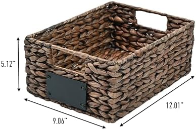 happimess Lane Hyacinth Wicker Pantry Baskets 9"x12"x5", Brown, Set of 4 - Image 2