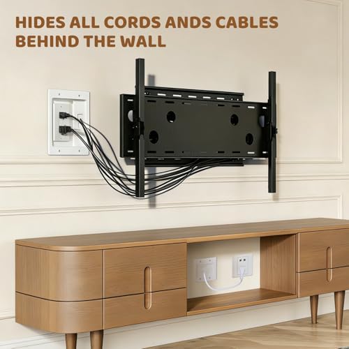 in Wall Cable Management Kit With Recessed Tv Socket Box, 9FT Cord, Tv Cable Concealment Management Kit, Wall Mounted Tv Recessed Socket Box Suitable for All Plugs - Image 2