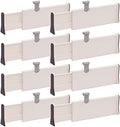 TENABORT Set of 8 Adjustable Drawer Dividers Organizer Separators Plastic Dresser Organizer for Bedroom, Bathroom, Closet, Office Desk, Kitchen Storage by TENABORT