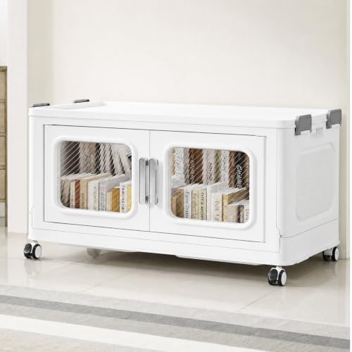 BROVIEW 38Gal Extra Large Storage Bins with Lid and Wheels, White, 1 Pack by BROVIEW-EnjoytheArtofLife