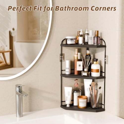 2 Pack Corner Bathroom Counter Organizer, 3-Tier Wood Countertop Organizer - Image 5