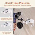 Hair Dryer Holder, Hair Dryer Holder Wall Mounted Self Adhesive Hairdryer Holder forDyson Aluminum Blow Dryer Holder Wall Mounted Black Hairdryer Hanger for Bathroom White CHOCHOYAH - Image 2