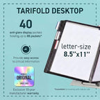 tarifold Desktop Reference Display System, 40 Pockets, Expandable, Black - Image 2