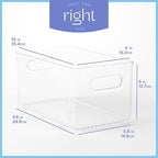 Plastic Food Storage 8 Pack Clear Container Bin with Handles for Organizing Kitchen, Pantry, Fridge, Freezer, Pantry,Bathroom. 10"x6"x5" - Image 3
