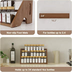 Bamboo Spice Rack Organizer -3-Tier Spice Rack for Countertop,Cabinet Spice Rack Organizer for 24 Spice Jars(4oz)，Step Shelf (Walnut) - Image 5